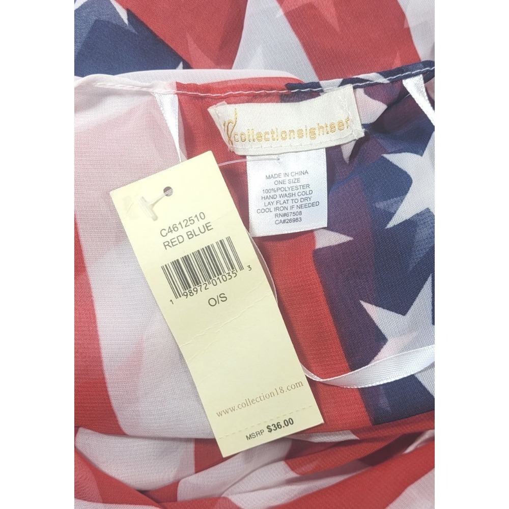 CollectionEighteen Women's Stars & Stripes American Flag Kimono Coverup - One Sz